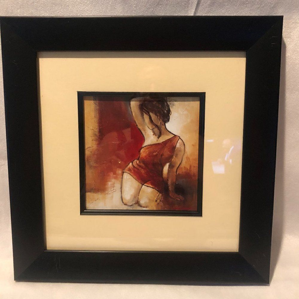 Seated Woman II Black Framed Art Print Poster 12x1